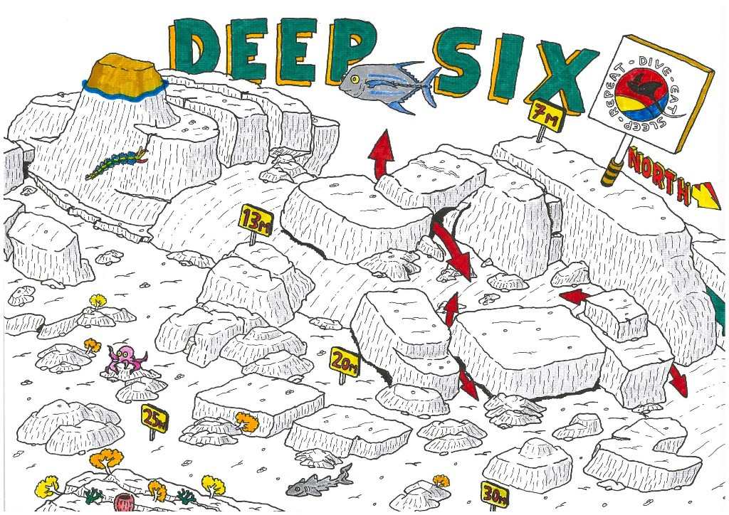 Deep Six dive site map