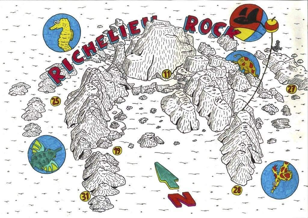 Map of Richelieu Rock Dive Site