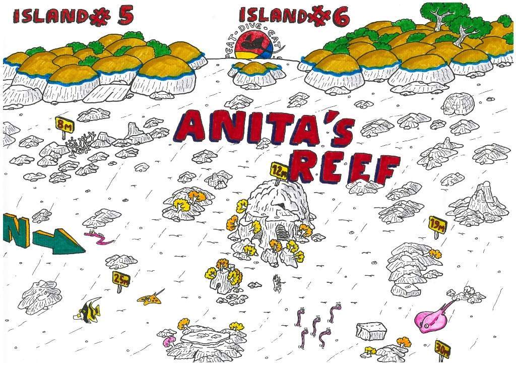 Map of Anita's Reef Dive Site