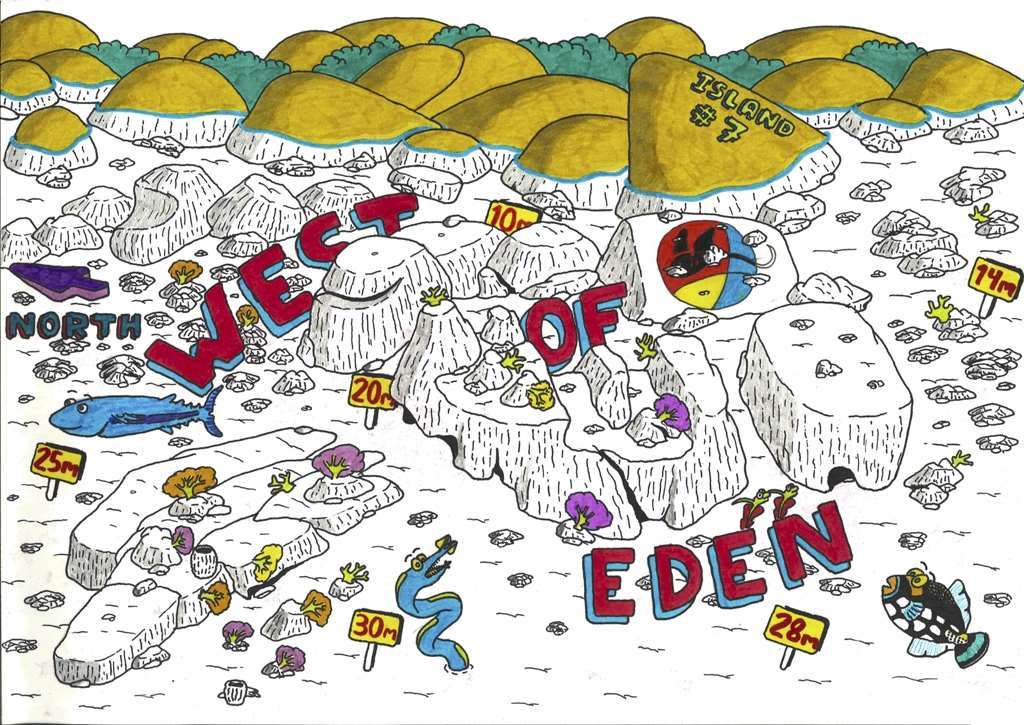 Map of West of Eden Dive Site